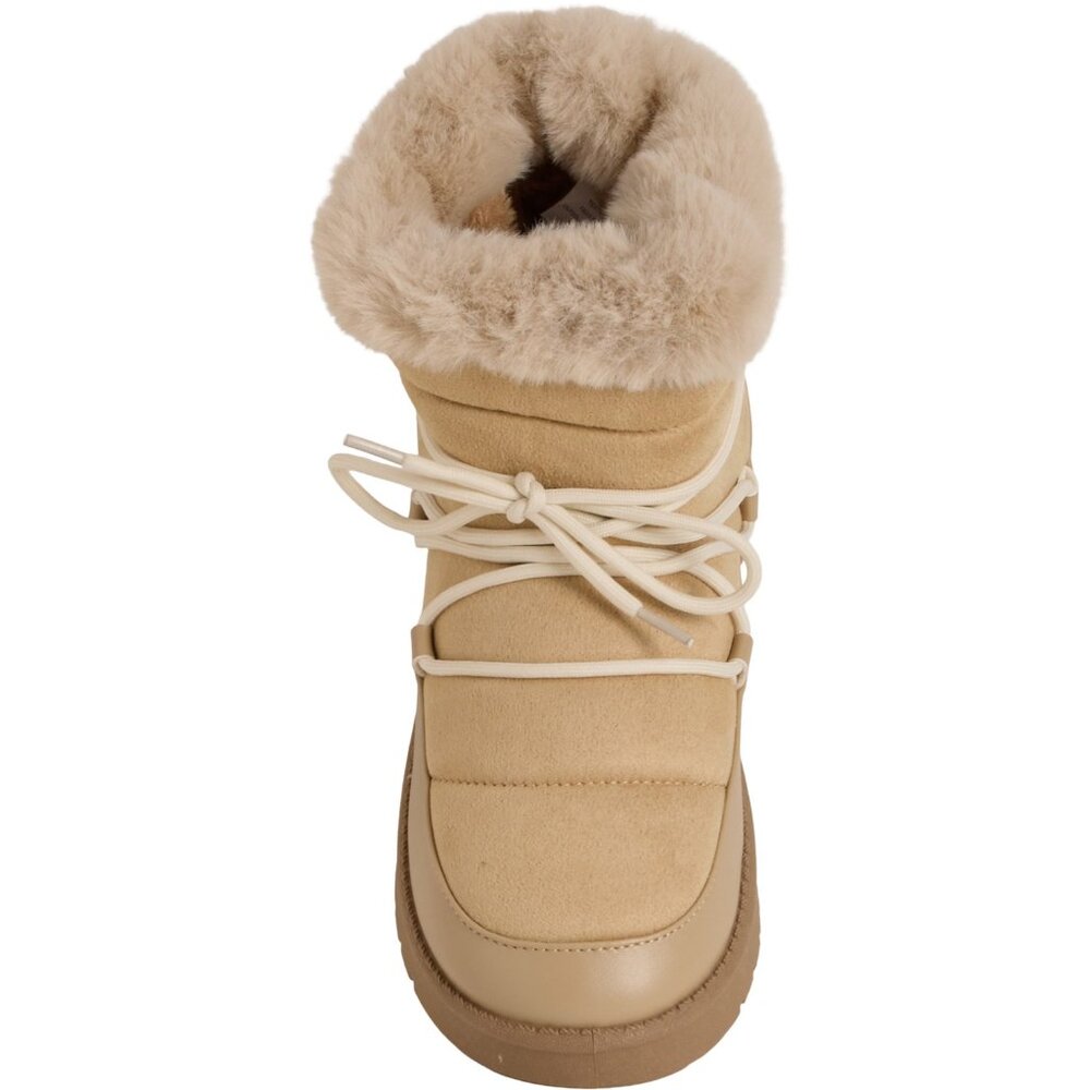 NEW Aspen Puffy Faux-Shearling Lace Boots in sand for women 1125 2s7 - Picture 6 of 6